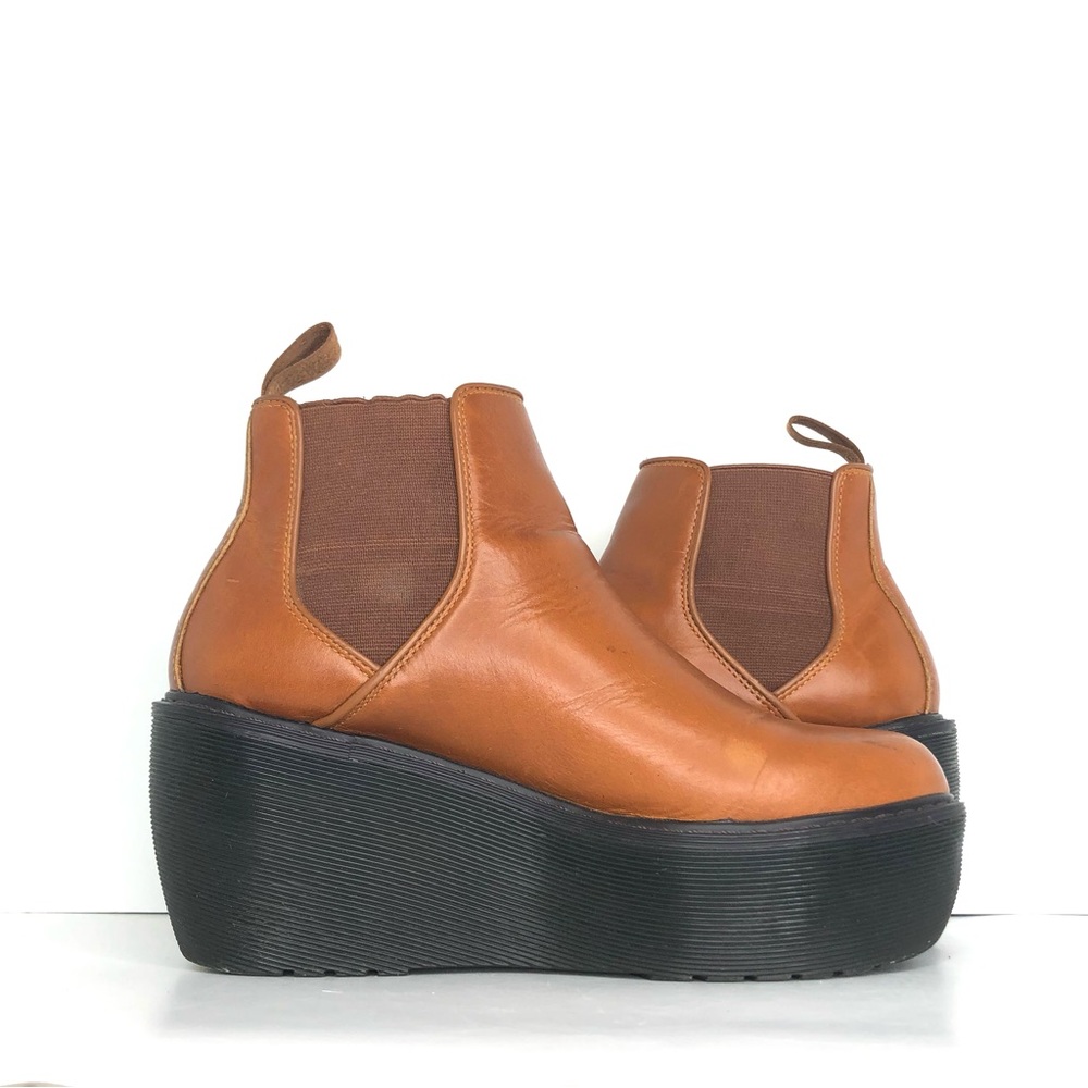 Dr Martens Aerial Chelsea Brown Leather Platform Wedge Bootie Women’s 8 Shoes - Picture 5 of 13